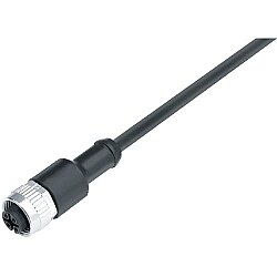 Sensor actuator cable, M12-cable socket, straight to open end, 4 pole, 2 m, PVC, gray, 4 A, 77 4430 0000 20004-0200