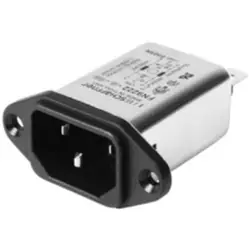 IEC inlet filter C14, 50 to 400 Hz, 6 A, 250 VAC, 780 µH, faston plug 6.3 mm, FN9222-6-06