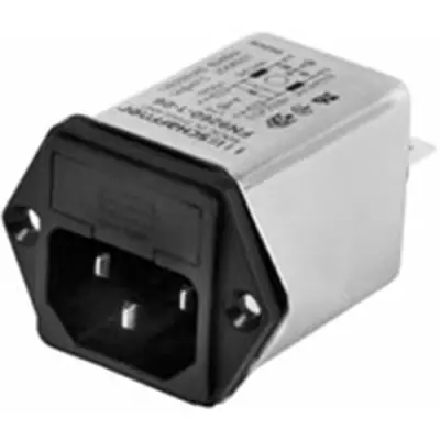 IEC inlet filter C14, 50 to 400 Hz, 4 A, 250 VAC, 1 mH, faston plug 6.3 mm, FN261-4-06 - 1