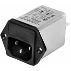 IEC inlet filter C14, 50 to 400 Hz, 6 A, 250 VAC, 300 µH, faston plug 6.3 mm, FN9260-6-06