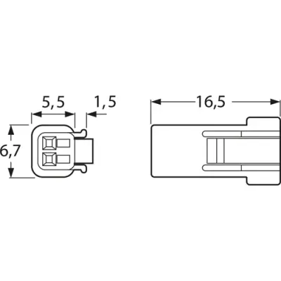 Socket housing, 2 pole, pitch 2 mm, straight, green, 02R-JWPF-VSLE-S - 1