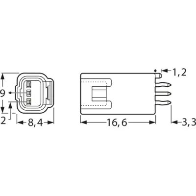 Pin header, 3 pole, pitch 2 mm, straight, white, B03B-JWPF-SK-R (LF)(SN) - 1