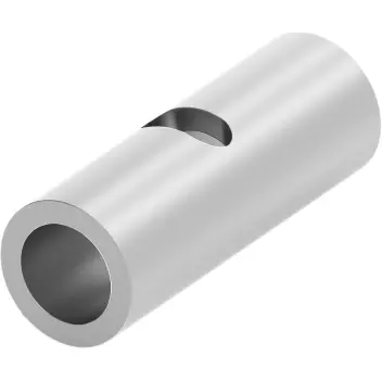 Butt connector, uninsulated, 13-15 mm², AWG 6, silver, 25.78 mm, 36886 - 1