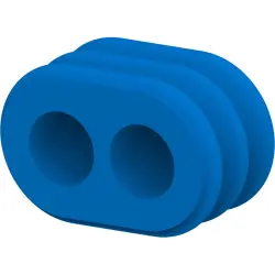 Wire seal, blue, 2 poles for signal double locking series, 2321922-2