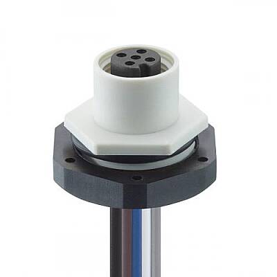Panel socket, M12, 4 pole, straight, 1220 04 T20CW101 0,5M - 1