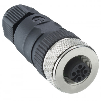 Jack, M12, 4 pole, screw connection, straight, 1240 04 T9CR - 1