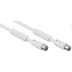 Coaxial cable, IEC plug (straight) to IEC jack (straight), 75 Ω, RG-59, 10 m, 50722