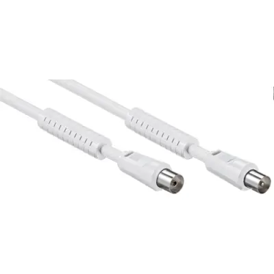 Coaxial cable, IEC plug (straight) to IEC jack (straight), 75 Ω, RG-59, 10 m, 50722 - 1