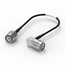Coaxial cable, TNC socket (angled) to TNC plug (straight), 50 Ω, RG-174/U, grommet black, 304.8 mm, 65510110330501