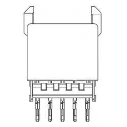 Female connector, 55 pole, pitch 2 mm, straight, 106775-1