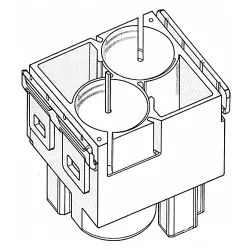 Socket contact insert, 2 pole, unequipped, crimp connection, 1103269-1