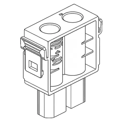 Socket contact insert, 2 pole, unequipped, crimp connection, 1103274-1 - 1