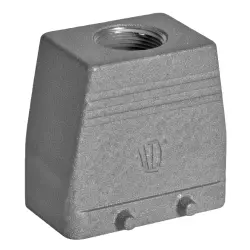 Housing, size 4, die-cast aluminum, M32, angled/straight, clip locking, IP65, 1106434-1