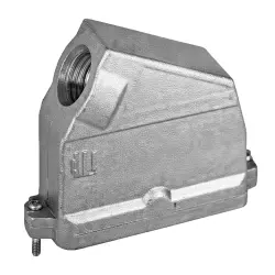 Housing, size 8, die-cast aluminum, M40, angled, screw locking, IP68, 1106462-2