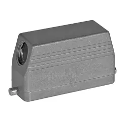 Housing, size 8, die-cast aluminum, PG29, angled, clip locking, IP65, 1-1102319-7