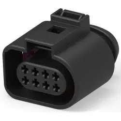 Socket, 8 pole, straight, 2 rows, black, 1-1394416-1