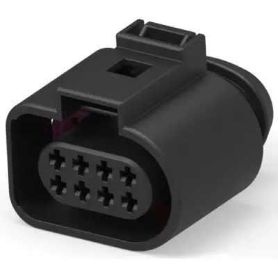 Socket, 8 pole, straight, 2 rows, black, 1-1394416-1 - 1