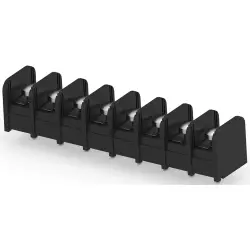 PCB terminal, 8 pole, AWG 22-12, 20 A, screw connection, black, 1-1437664-1