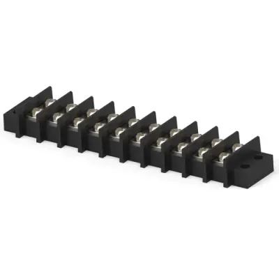 PCB terminal, 10 pole, AWG 22-14, 25 A, quick connection, black, 1-1546671-0 - 1