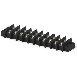PCB terminal, 10 pole, AWG 22-14, 25 A, quick connection, black, 1-1546671-0