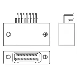 D-Sub socket, 25 pole, standard, angled, solder pin, 1-1589815-2