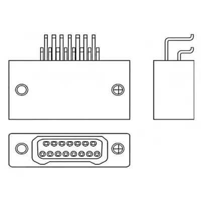 D-Sub socket, 25 pole, standard, angled, solder pin, 1-1589815-2 - 1