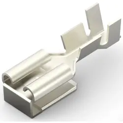 Uninsulated flat plug sleeve, 6.3 x 0.8 mm, 1.0 to 1.5 mm², AWG 17 to 15, nickel-silver, 1-1627134-2