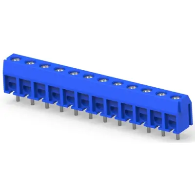 PCB terminal, 12 pole, pitch 5 mm, AWG 22-14, 10 A, screw connection, blue, 1-1776244-2 - 1