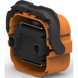 Connector, 2 pole, straight, 1 row, orange, 1-2103172-1