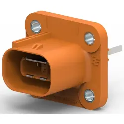 Panel plug, equipped, 4 pole, connector, 2 rows, orange, 1-2103396-5