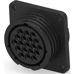 Circular connector, 19 pole, solder connection, straight, 1-213781-0