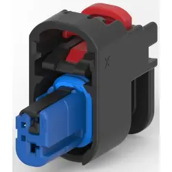 Socket, 2 pole, 1 row, black, 1-2291436-1