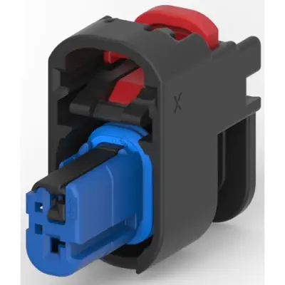 Socket, 2 pole, 1 row, black, 1-2291436-1 - 1