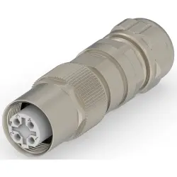 Circular connector, 4 pole, crimp connection, screw locking, straight, 1-2308336-1