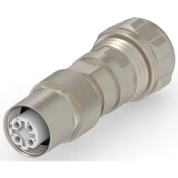 Circular connector, 4 pole, crimp connection, screw locking, straight, 1-2308336-2