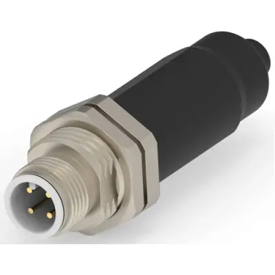 Circular connector, 4 pole, crimp connection, screw locking, straight, 1-2823445-6 - 1