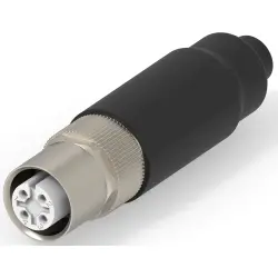 Circular connector, 4 pole, crimp connection, screw locking, straight, 1-2823446-2