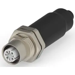 Circular connector, 4 pole, crimp connection, screw locking, straight, 1-2823446-6