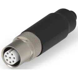 Circular connector, 8 pole, crimp connection, screw locking, straight, 1-2823448-2