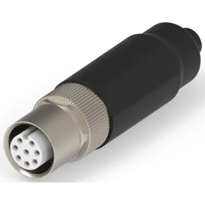 Circular connector, 8 pole, crimp connection, screw locking, straight, 1-2823448-4 - 1
