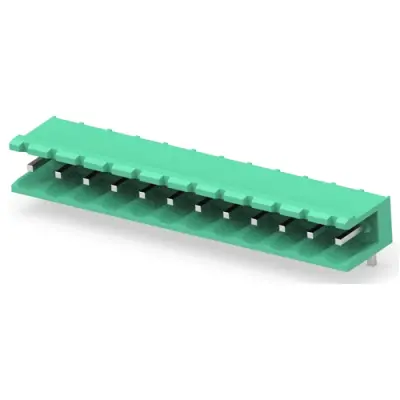 PCB terminal, 12 pole, pitch 5 mm, 15 A, pin, green, 1-282812-2 - 1