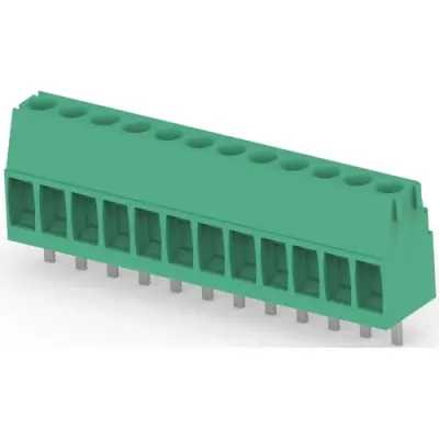PCB terminal, 12 pole, pitch 3.5 mm, AWG 30-14, 12 A, cage clamp, green, 1-284391-2 - 1