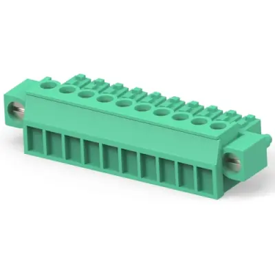 PCB terminal, 10 pole, pitch 3.81 mm, AWG 30-14, 11 A, cage clamp, green, 1-284511-0 - 1