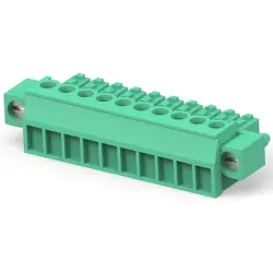 PCB terminal, 10 pole, pitch 3.81 mm, AWG 30-14, 11 A, cage clamp, green, 1-284511-0