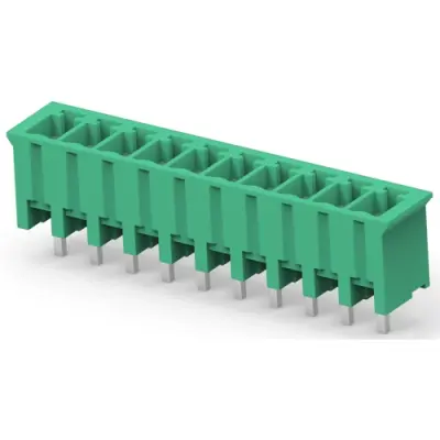 PCB terminal, 10 pole, pitch 3.81 mm, AWG 30-14, 11 A, pin, green, 1-284517-0 - 1