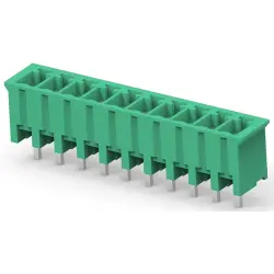 PCB terminal, 10 pole, pitch 3.81 mm, AWG 30-14, 11 A, pin, green, 1-284517-0