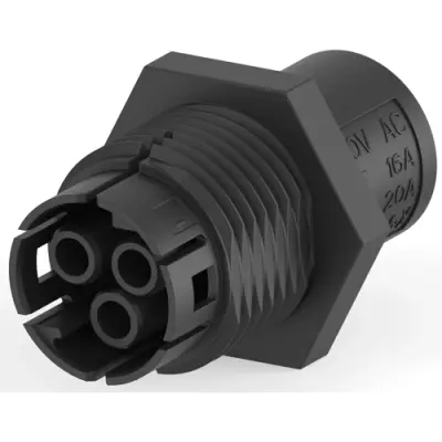 Circular connector, 3 pole, crimp connection, straight, 1-293606-1 - 1