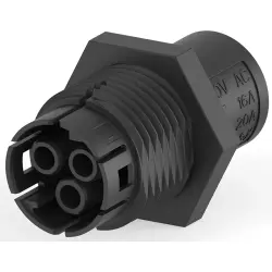 Circular connector, 3 pole, crimp connection, straight, 1-293606-1