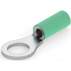 Uninsulated ring cable lug, 0.326-1.31 mm², AWG 22 to 16, 5.2 mm, M5, green, 1-321897-5
