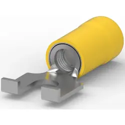 Insulated forked cable lug, 0.3-1.3 mm², AWG 22 to 16, 5 mm, red, 1-331366-0